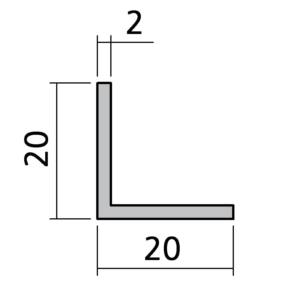 Winkelprofil 20 x 20 x 2 mm