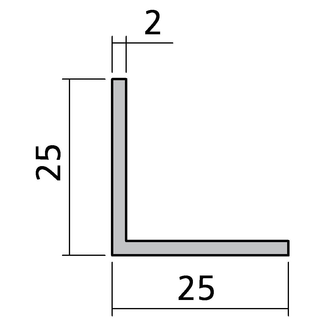 Winkelprofil 25 x 25 x 2 mm
