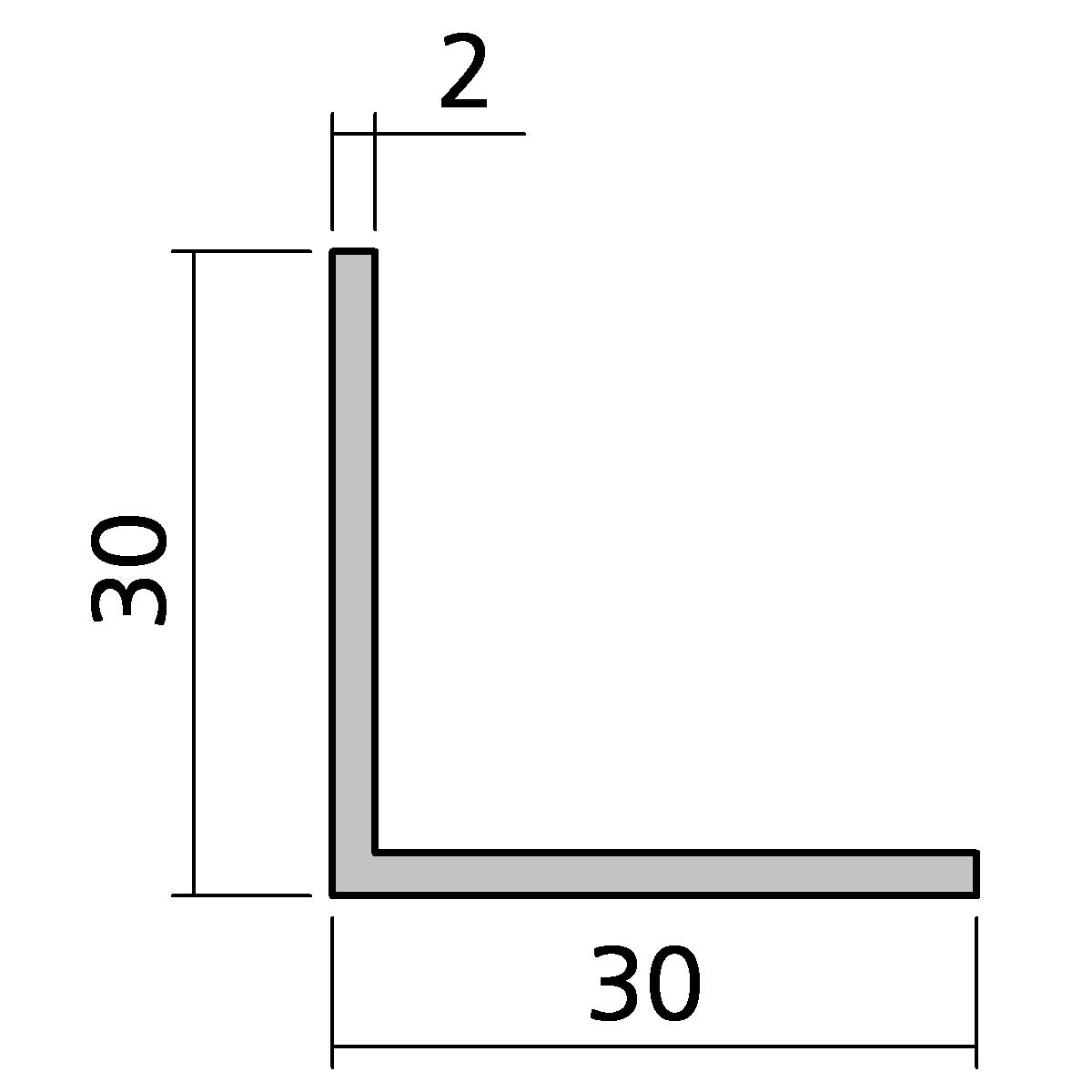 Winkelprofil 30 x 30 x 2 mm