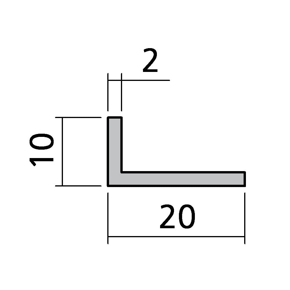 Winkelprofil 20 x 10 x 2 mm