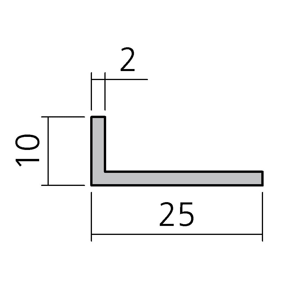 Winkelprofil 25 x 10 x 2 mm