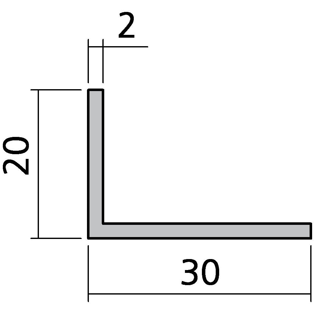 Winkelprofil 30 x 20 x 2 mm