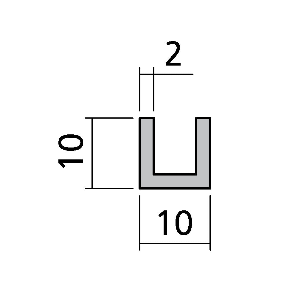 U-Profil 10 x 10 x 10 x 2 mm