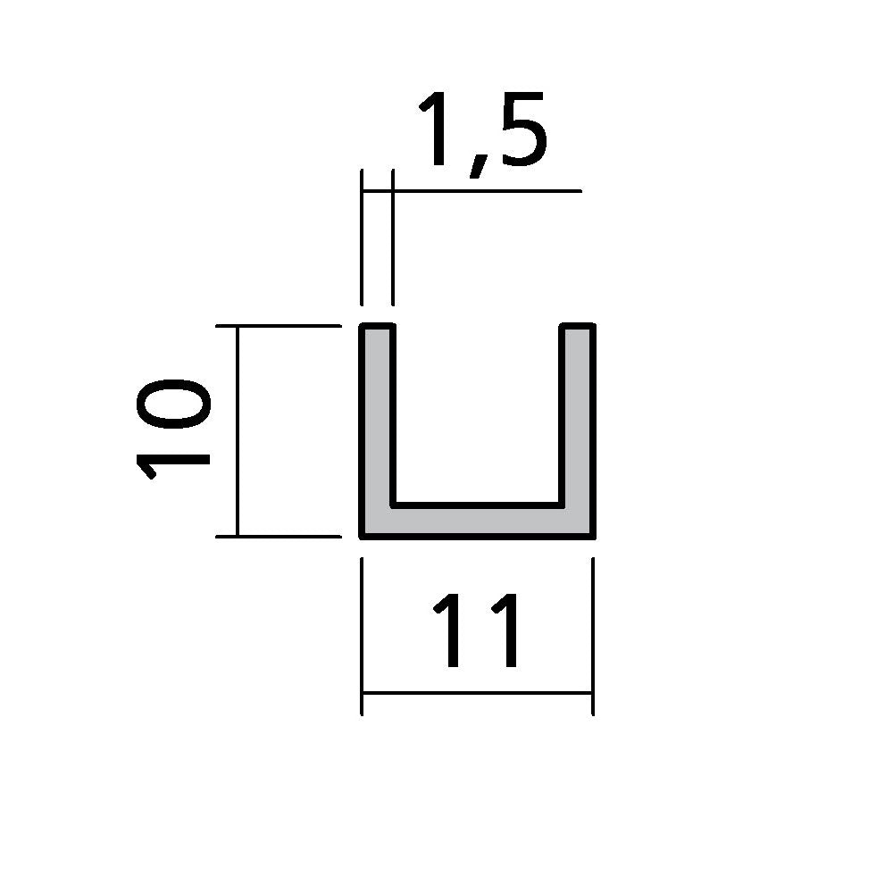 U-Profil 10 x 11 x 10 x 1,5 mm