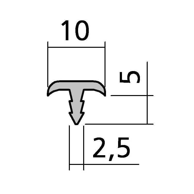 Kantenschiene 10 x 5 mm mit Harpunensteg