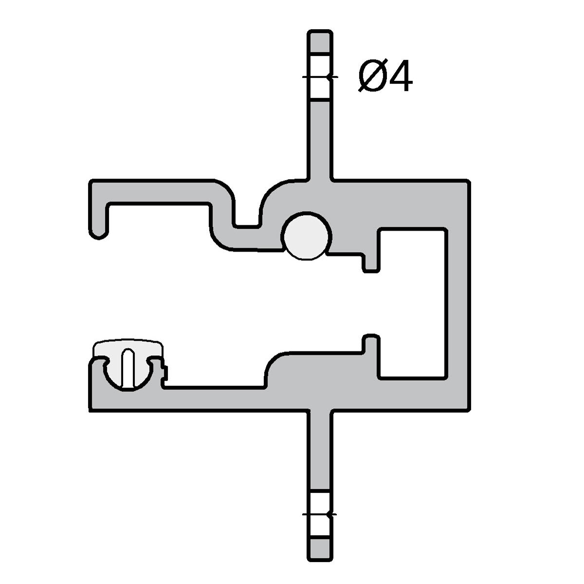 Einschubprofil für 8 mm Glasboden | 19er Holzplatte