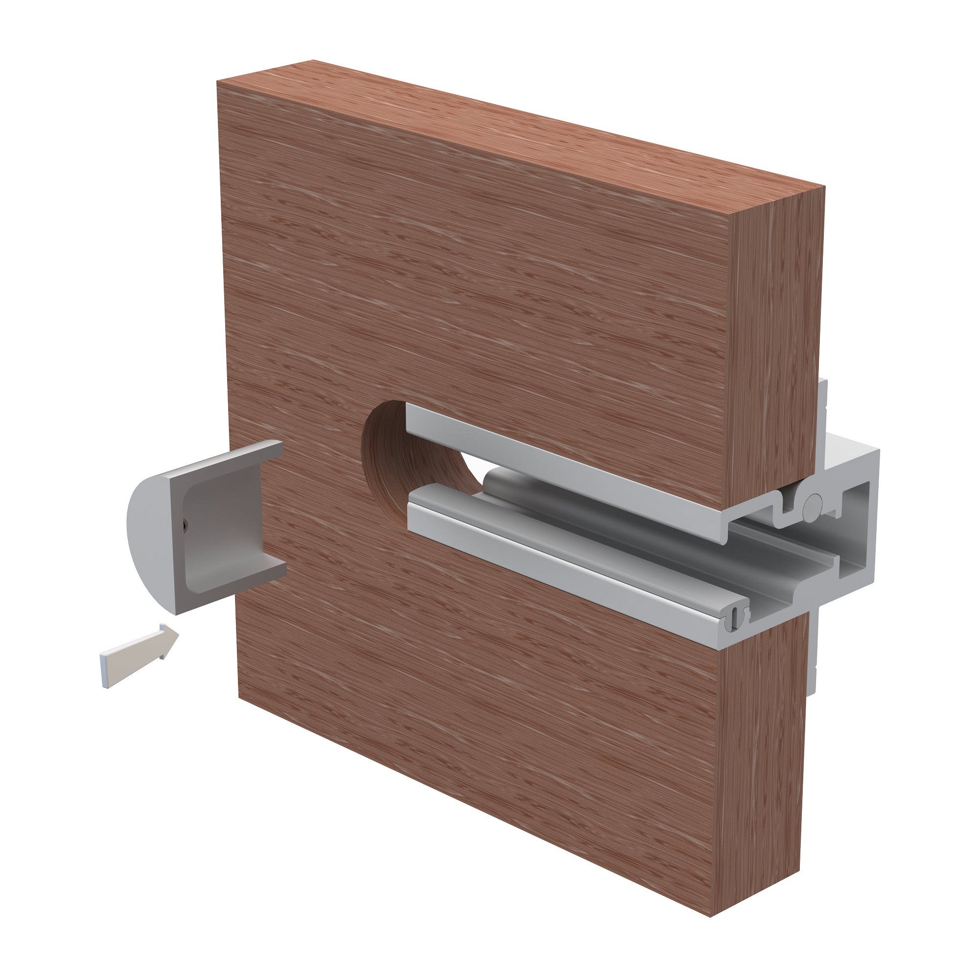 Einschubprofil für 8 mm Glasboden | 19er Holzplatte