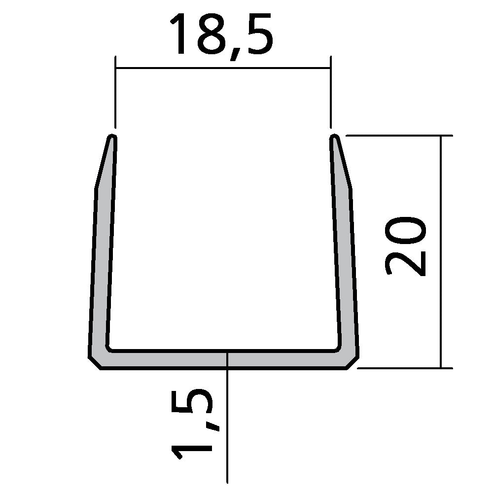 Einfassprofil für 19 mm Platte
