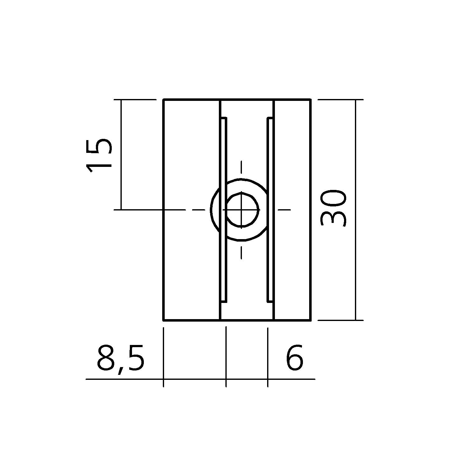Glashalter für 6 mm Glas | zweiteilig
