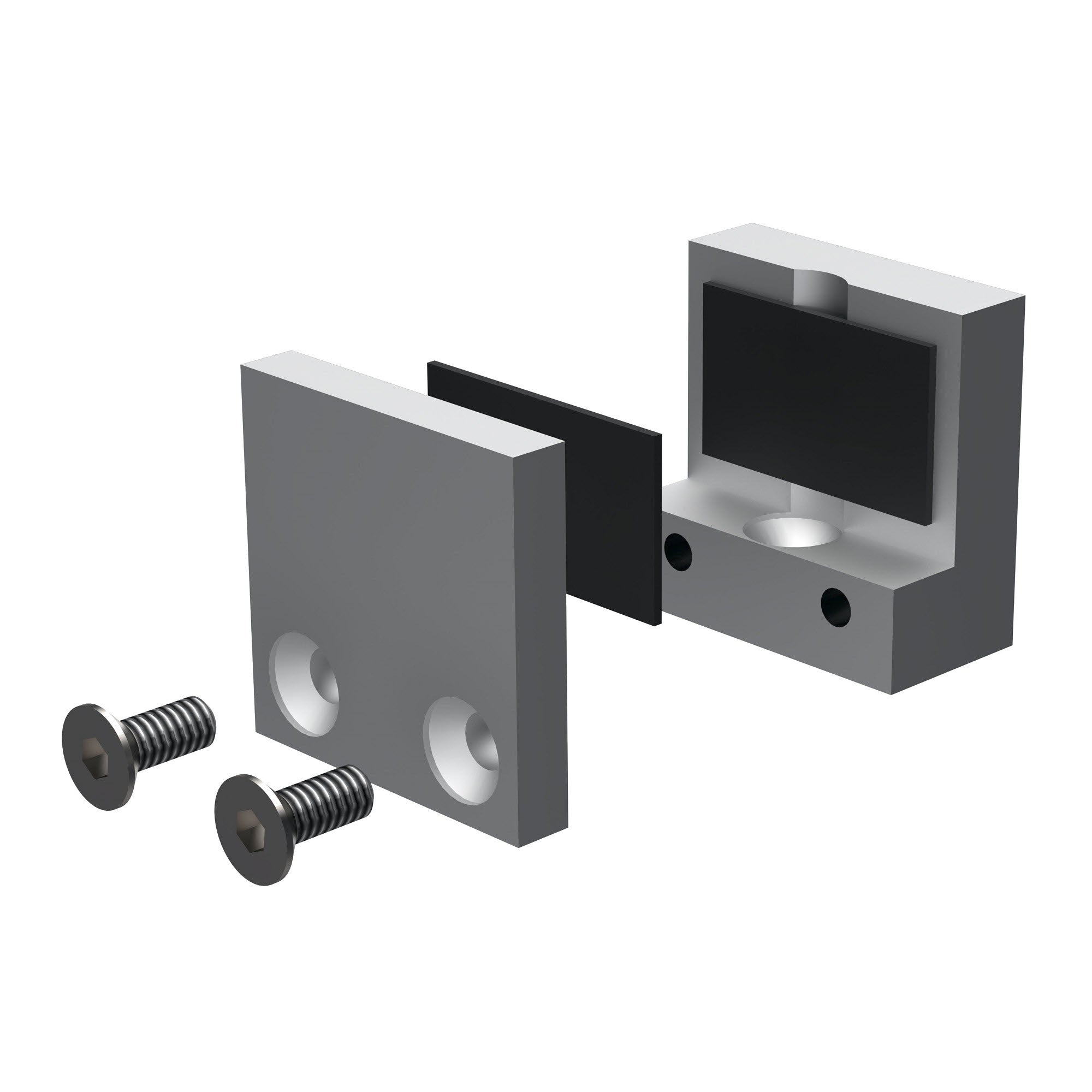 Glashalter für 6 mm Glas | zweiteilig