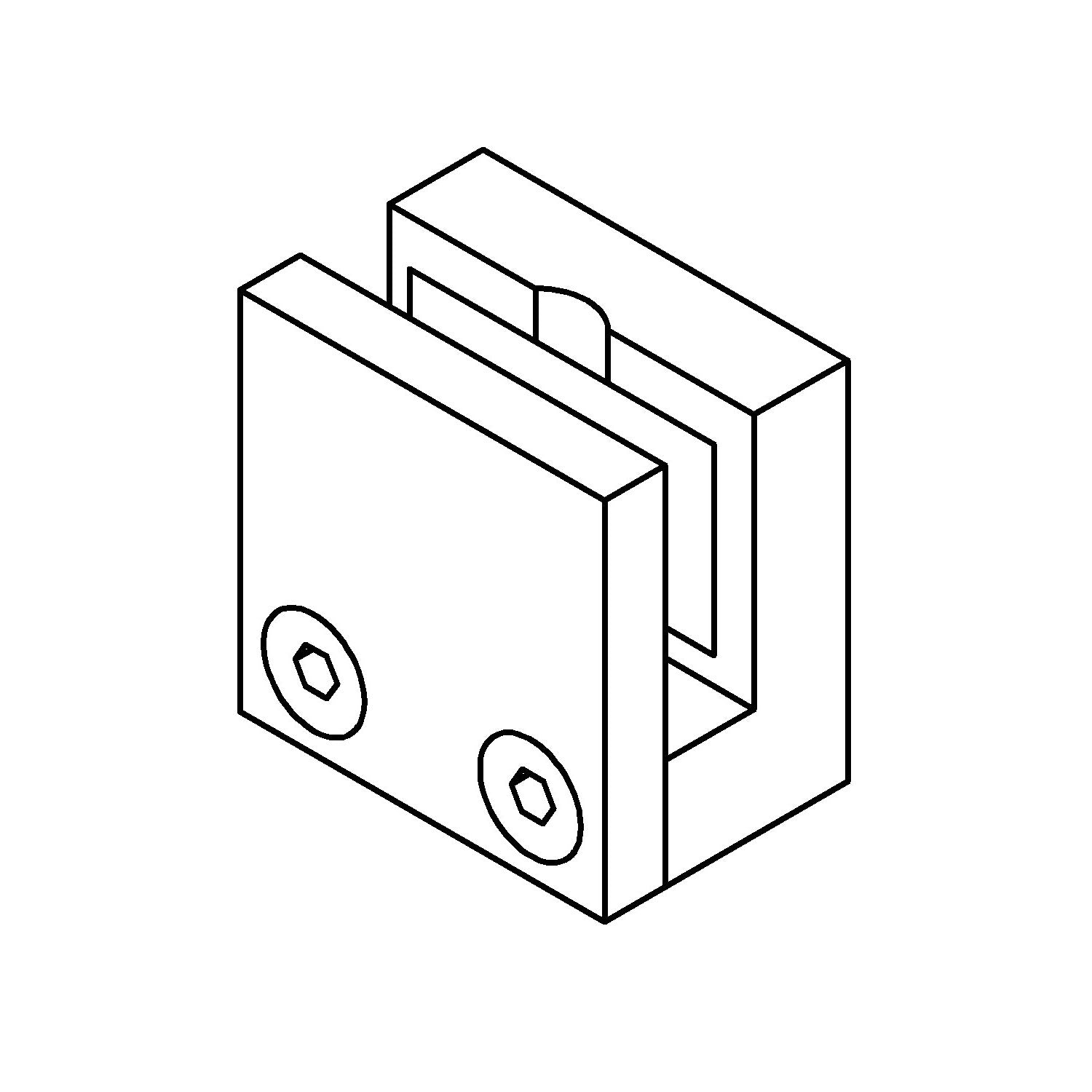 Glashalter für 6 mm Glas | zweiteilig