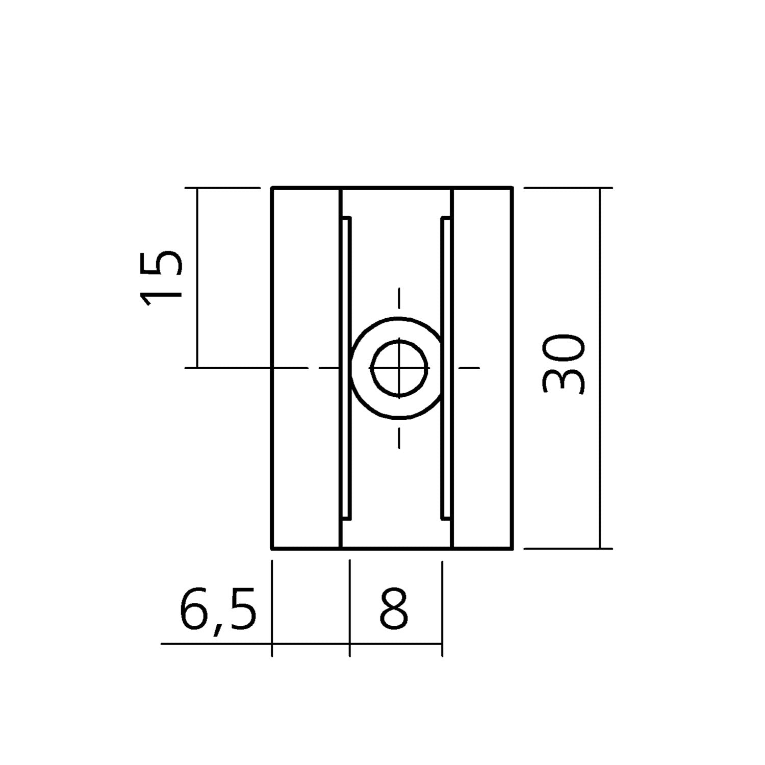 Glashalter für 8 mm Glas | zweiteilig