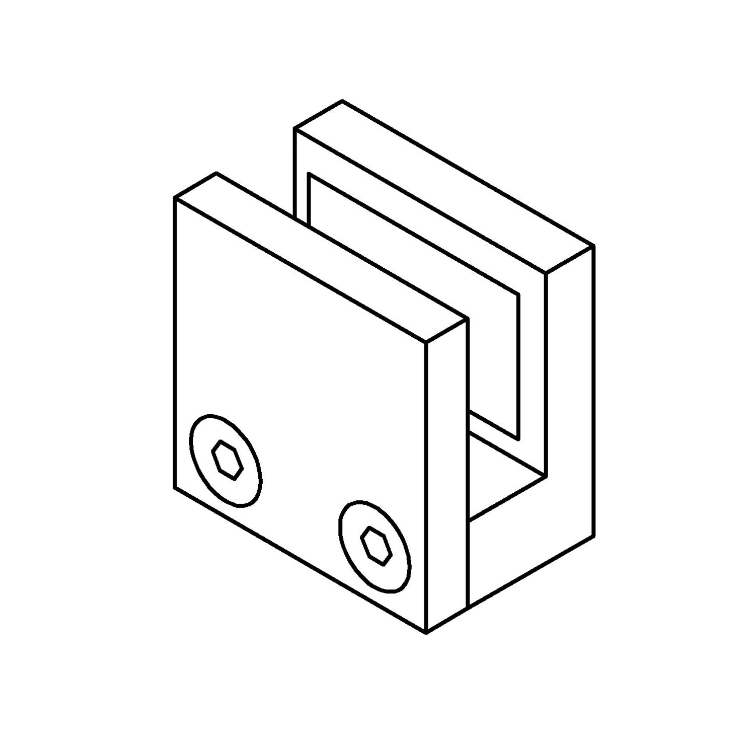 Glashalter für 8 mm Glas | zweiteilig
