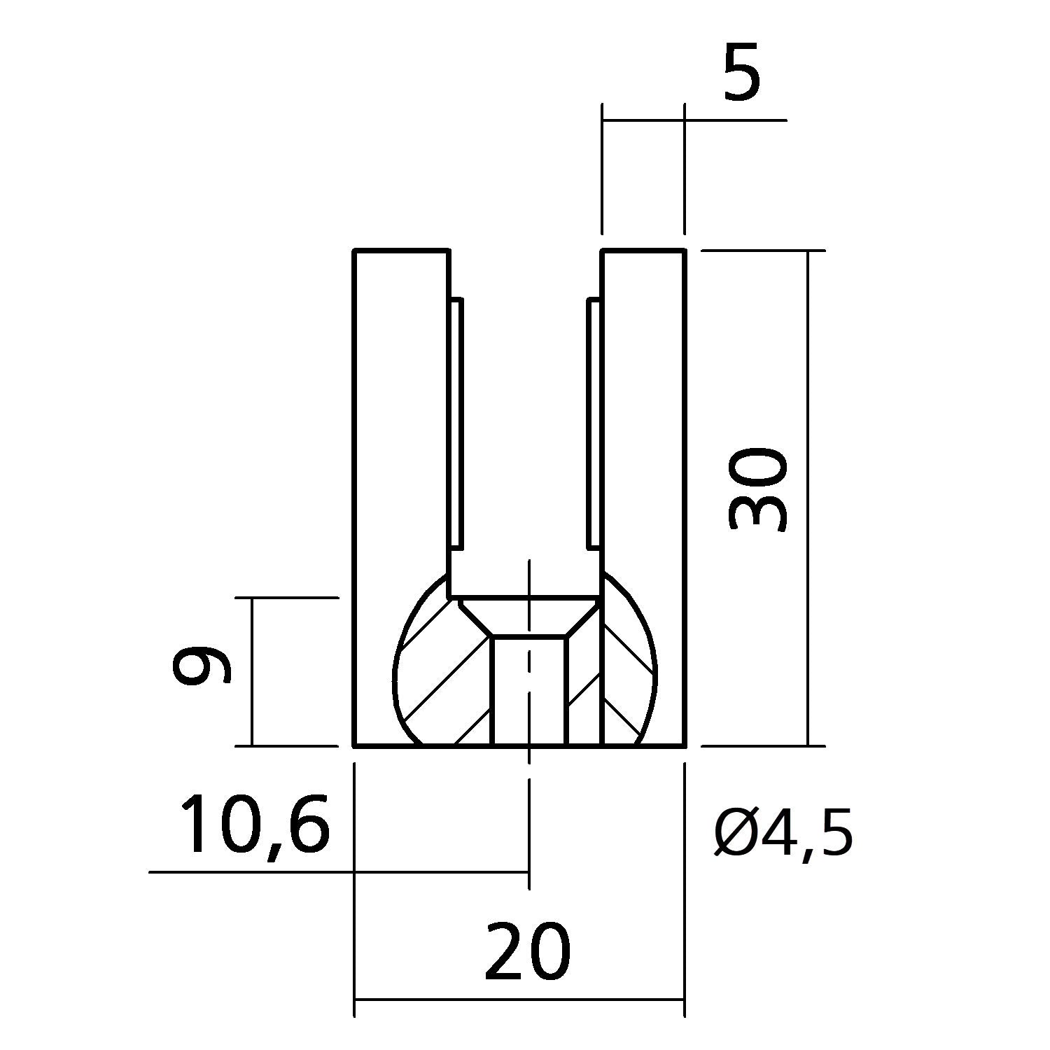 Glashalter für 8 mm Glas | zweiteilig