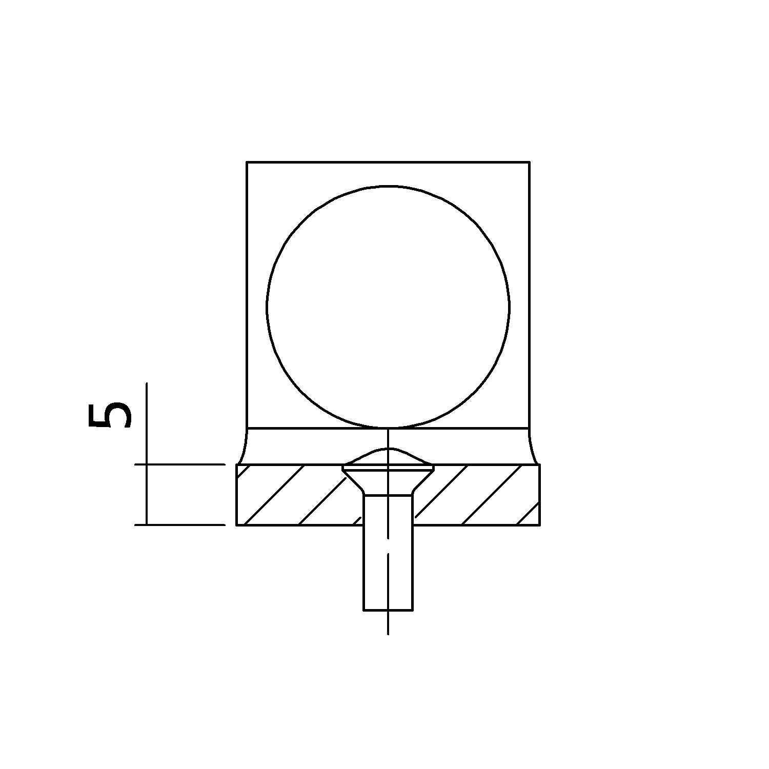 Glashalter rund | aufschraubbar | für 6-8 mm Glas