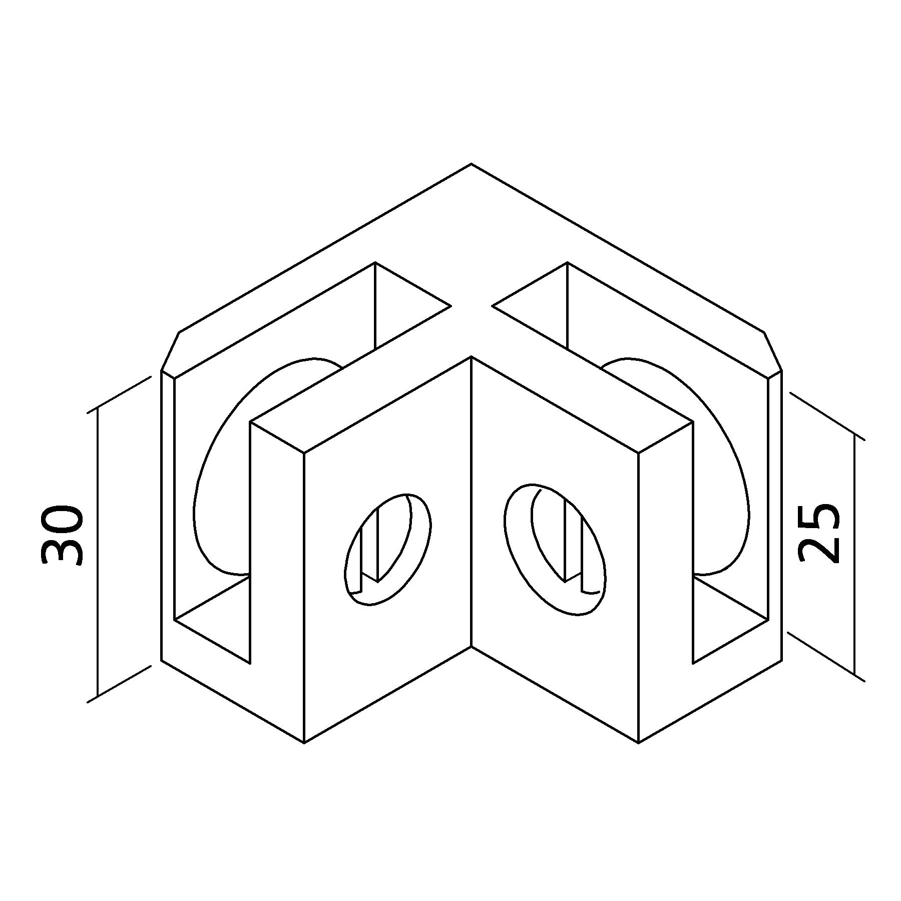 Glashalter 90 ° kpl.| mit Anschlag | für 6-8 mm Glas
