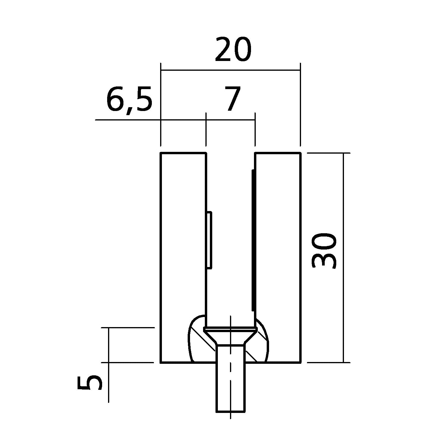Glashalter für 6 mm Glas | aufschraubbar