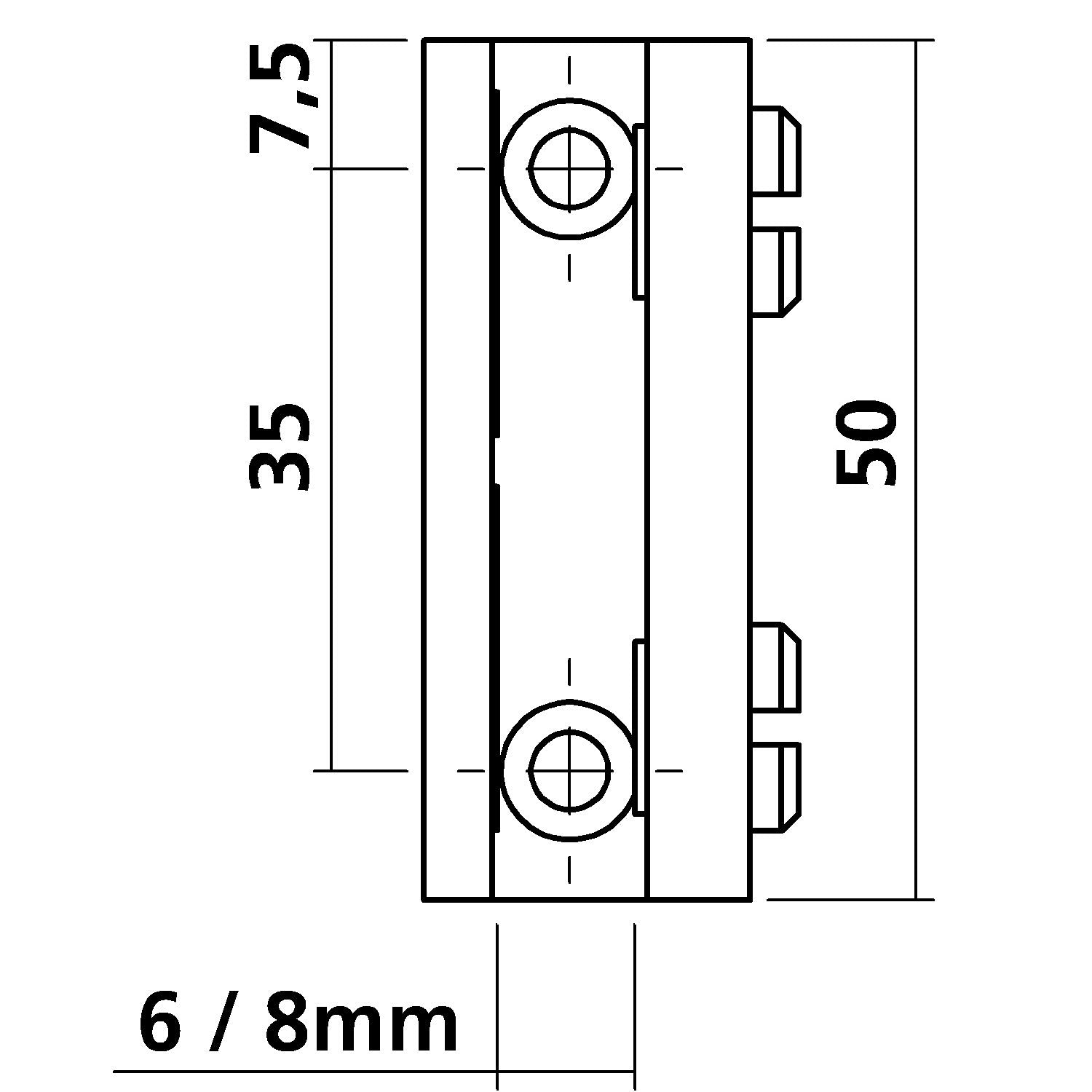 Glashalter 50 x 19 mm für Seitenscheibe