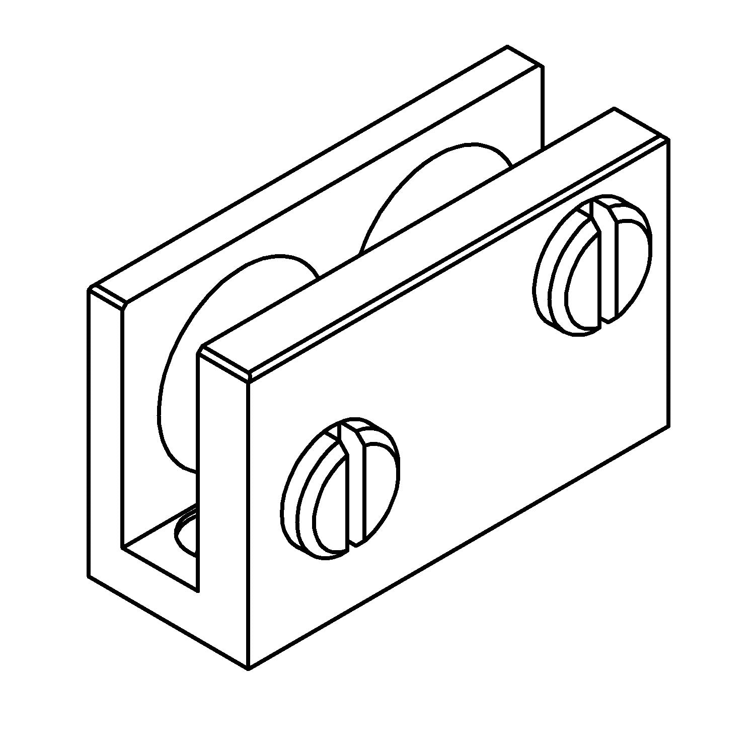 Glashalter 50 x 19 mm für Seitenscheibe