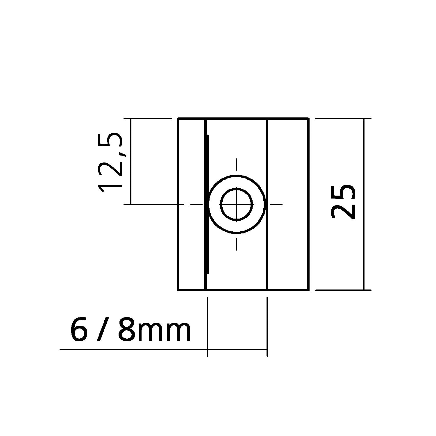 Glashalter 25 x 19 mm für Seitenscheibe