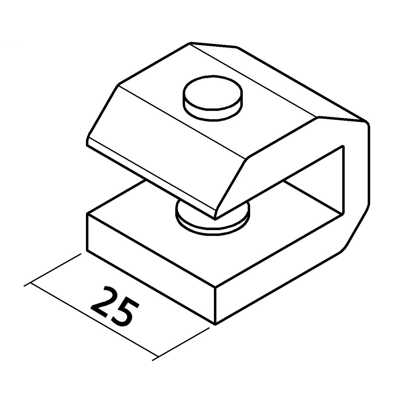 Glasauflage für SB Scharnier | 270°