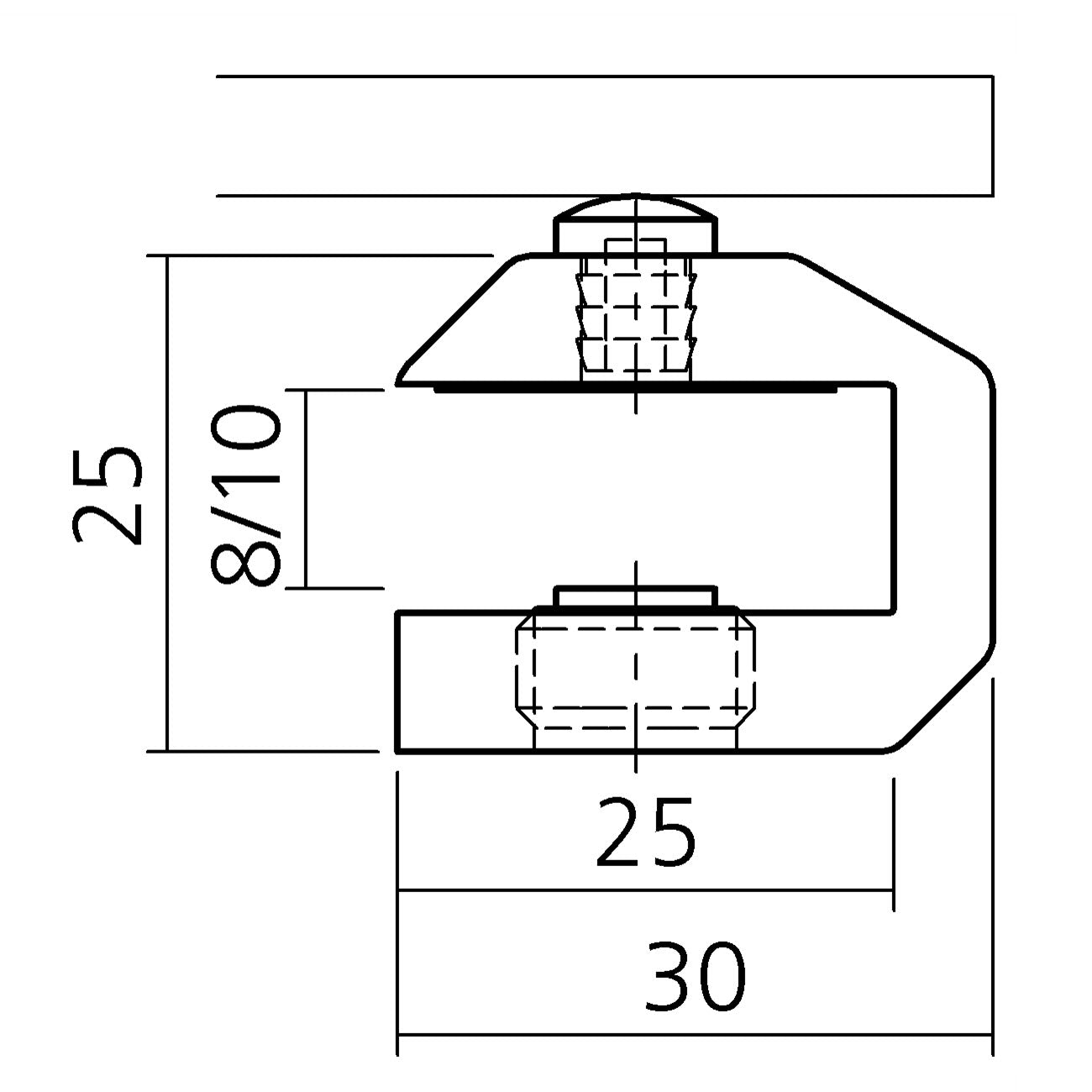 Glasauflage für SB Scharnier | 270°