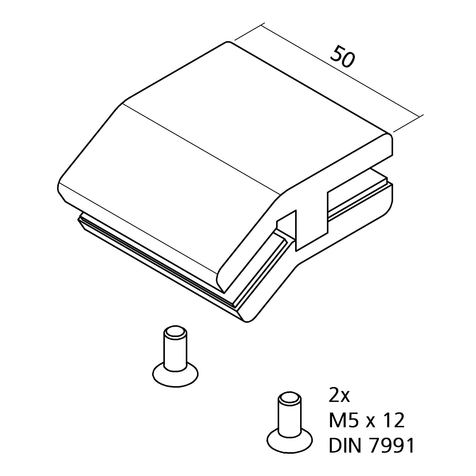 Glashalter für Hustenschutz | 30° | für 8 mm Glas