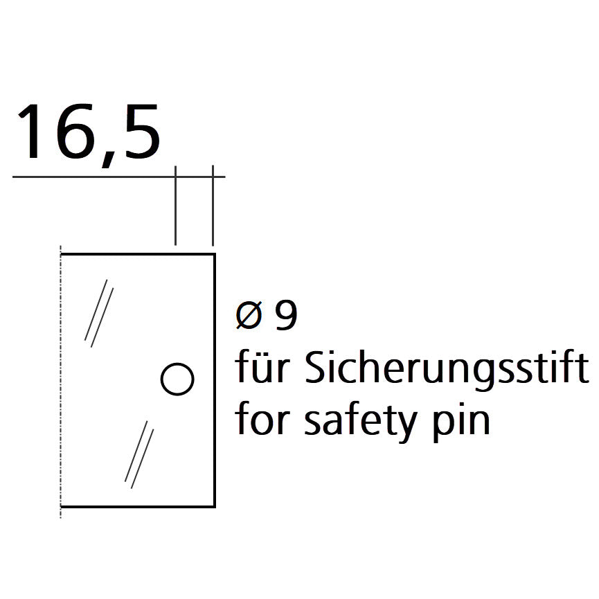 Glashalter drehbar | links | für 6 mm Glas