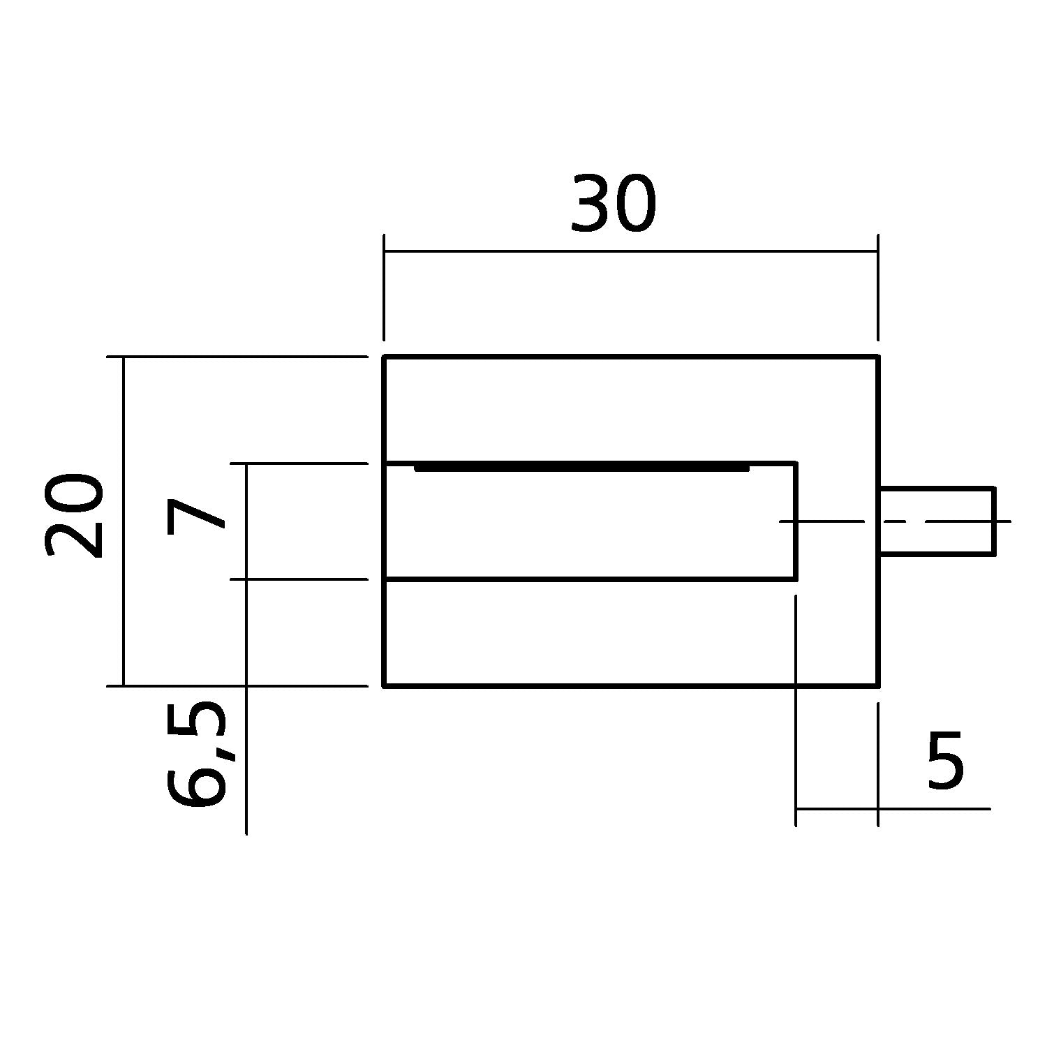 Glashalter mit Anschlag | für 6 mm Glas