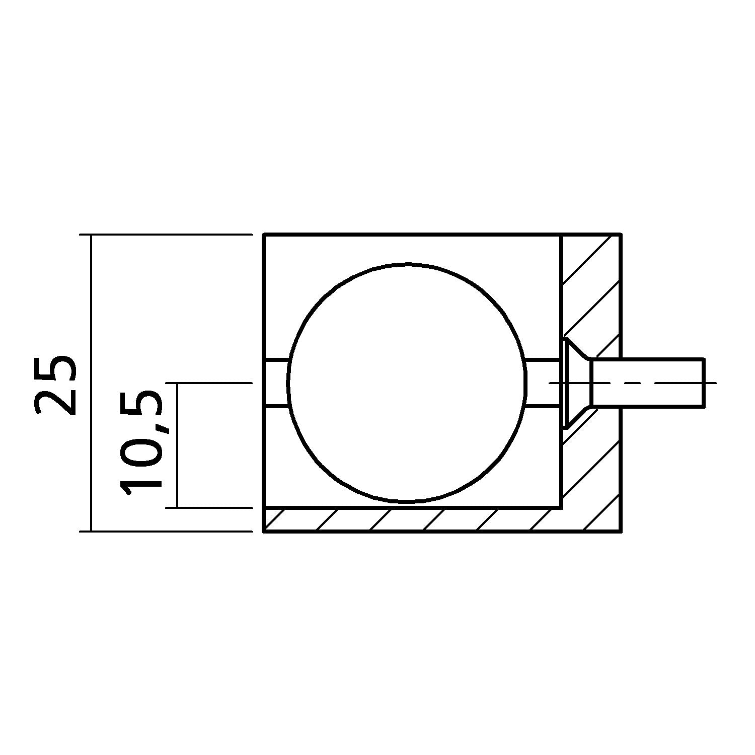Glashalter mit Anschlag | für 6 mm Glas