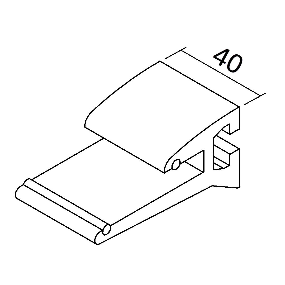 Glashalter 90 ° | für 8 mm Glas | ungebohrt