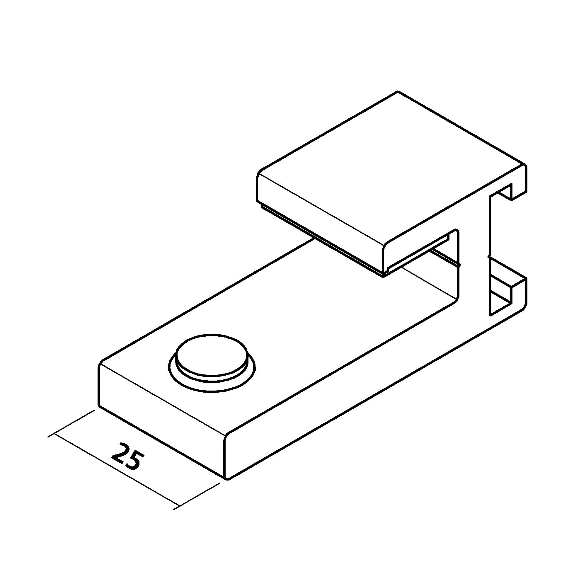 Glashalter 25 mm | für 8 - 10 mm Glas