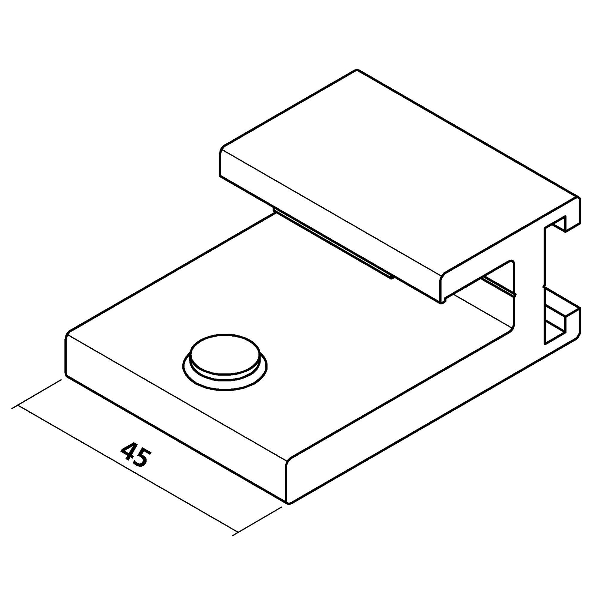 Glashalter 45 mm | für 8 - 10 mm Glas