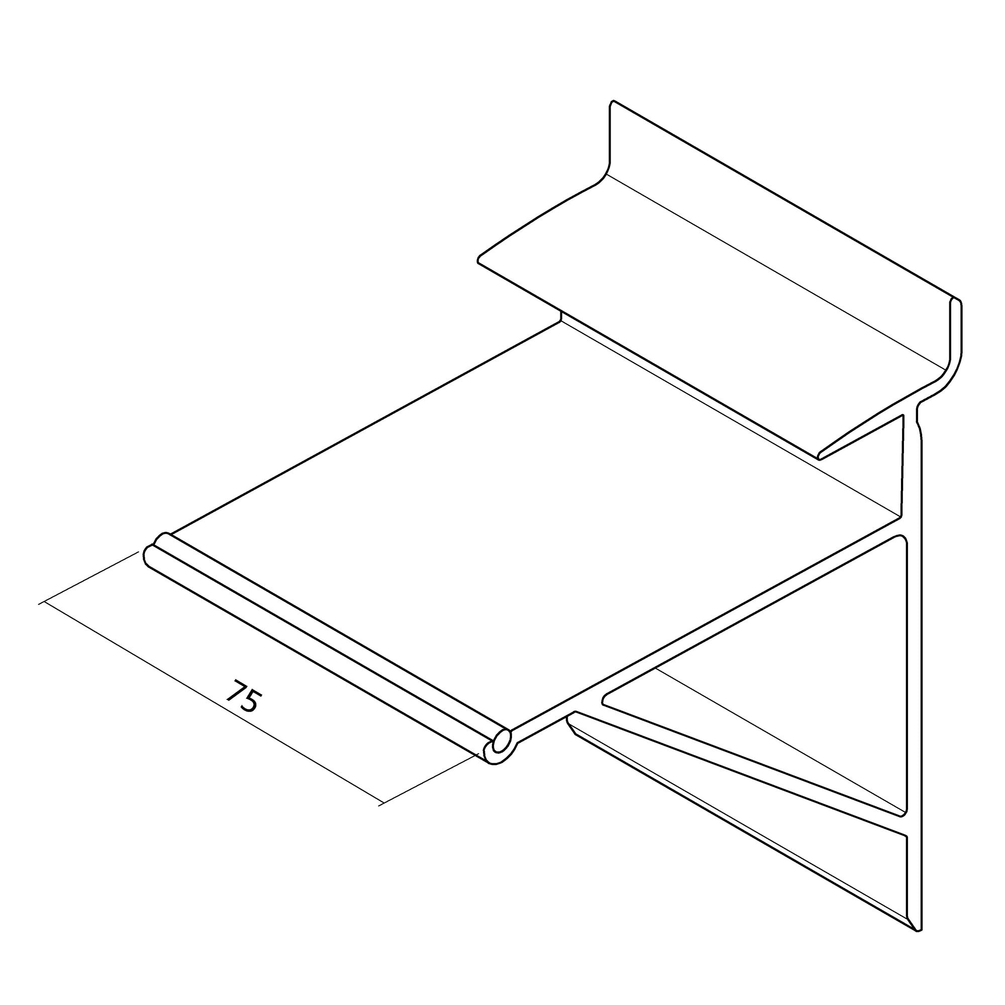 Holzbodenhalter 75 mm für 19 mm Holzboden