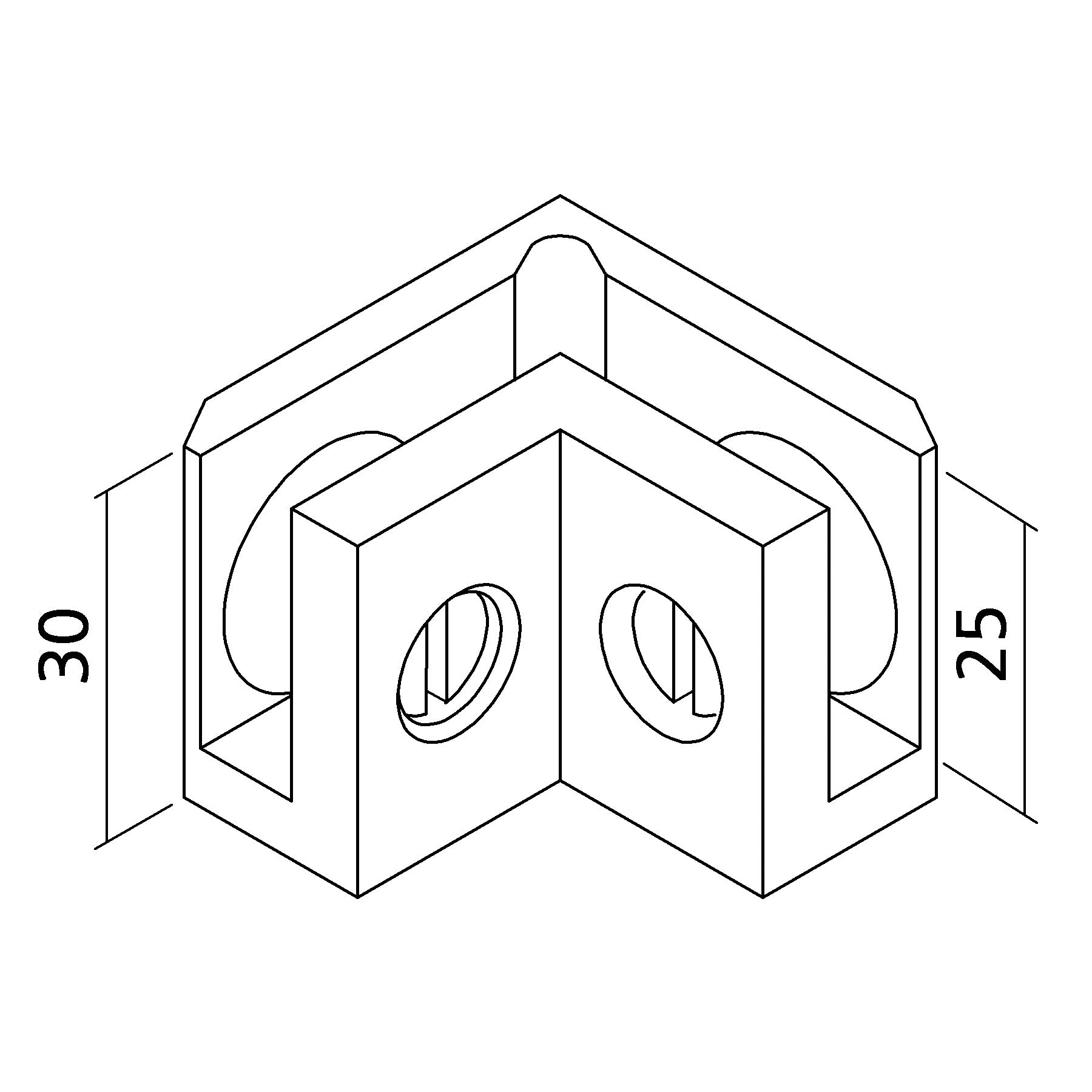 Glashalter 90 ° kpl.| mit Anschlag | für 6-8 mm Glas