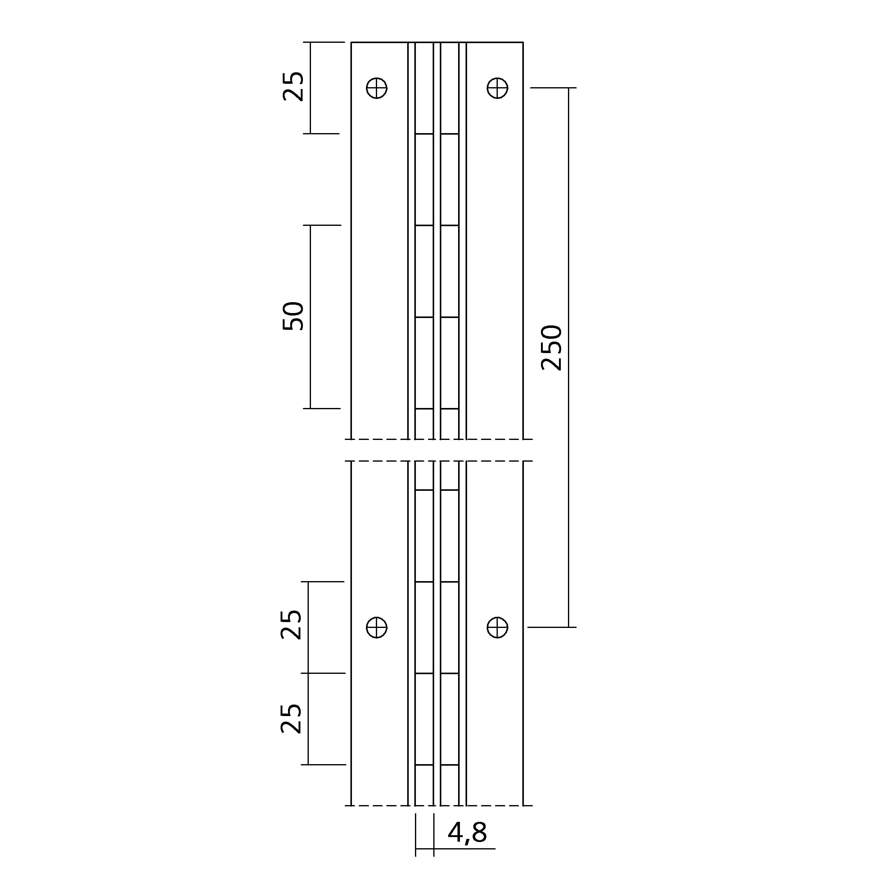 Doppel-Rasterschiene 50 mm